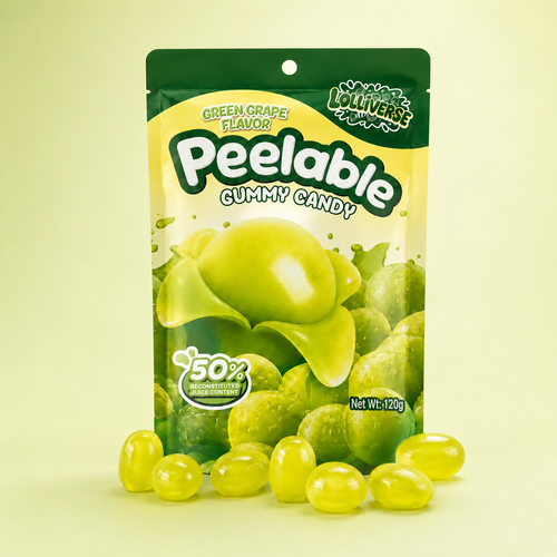 Peelable Gummy Candy – Green Grape