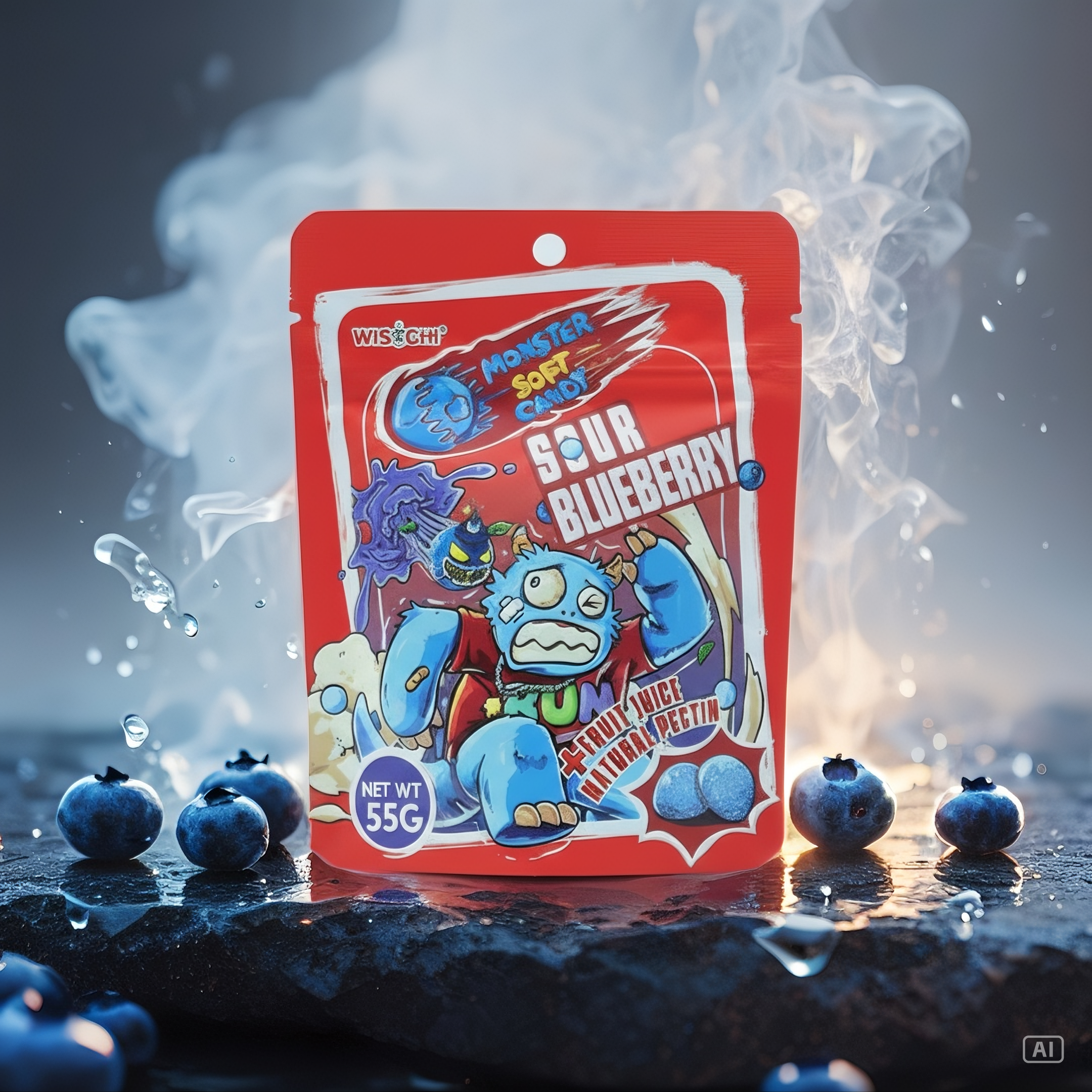 Monster Gummies Sour Blueberry