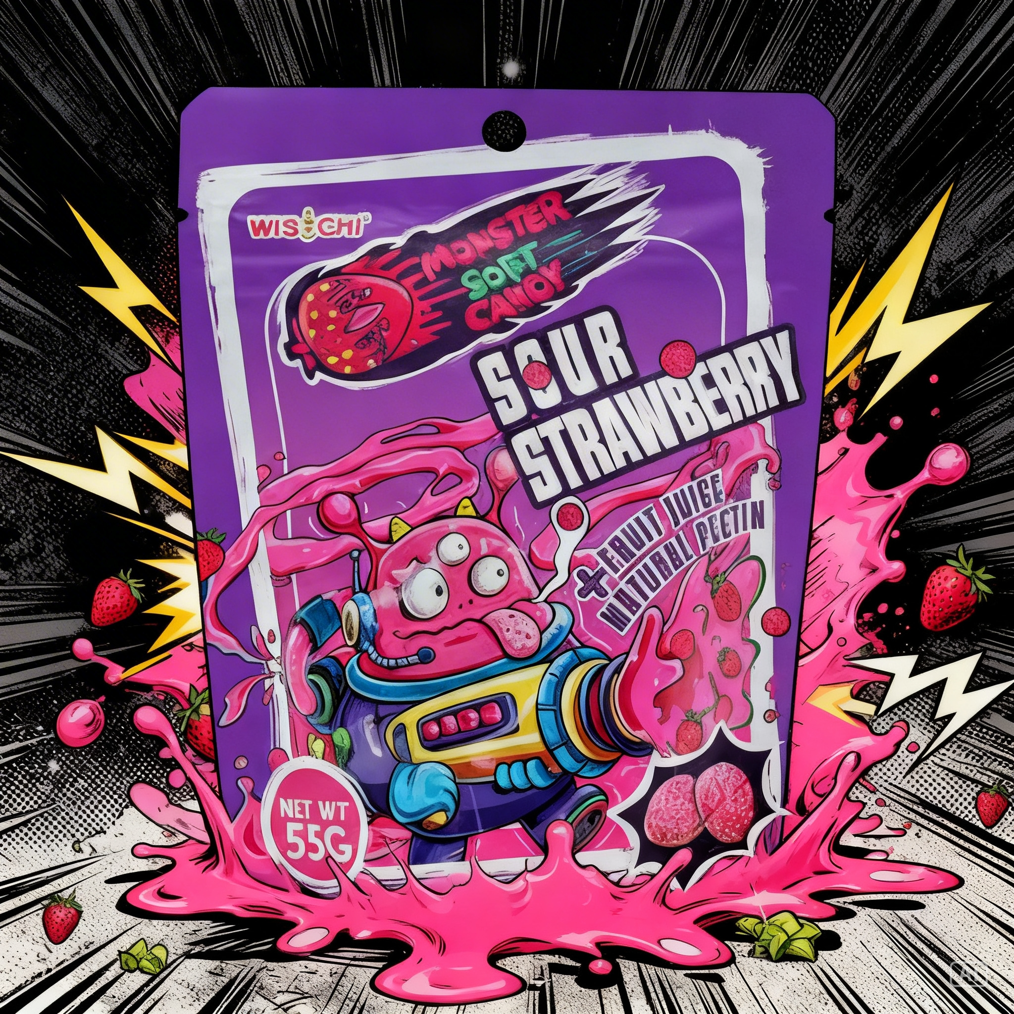 Monster Gummies Sour Strawberry
