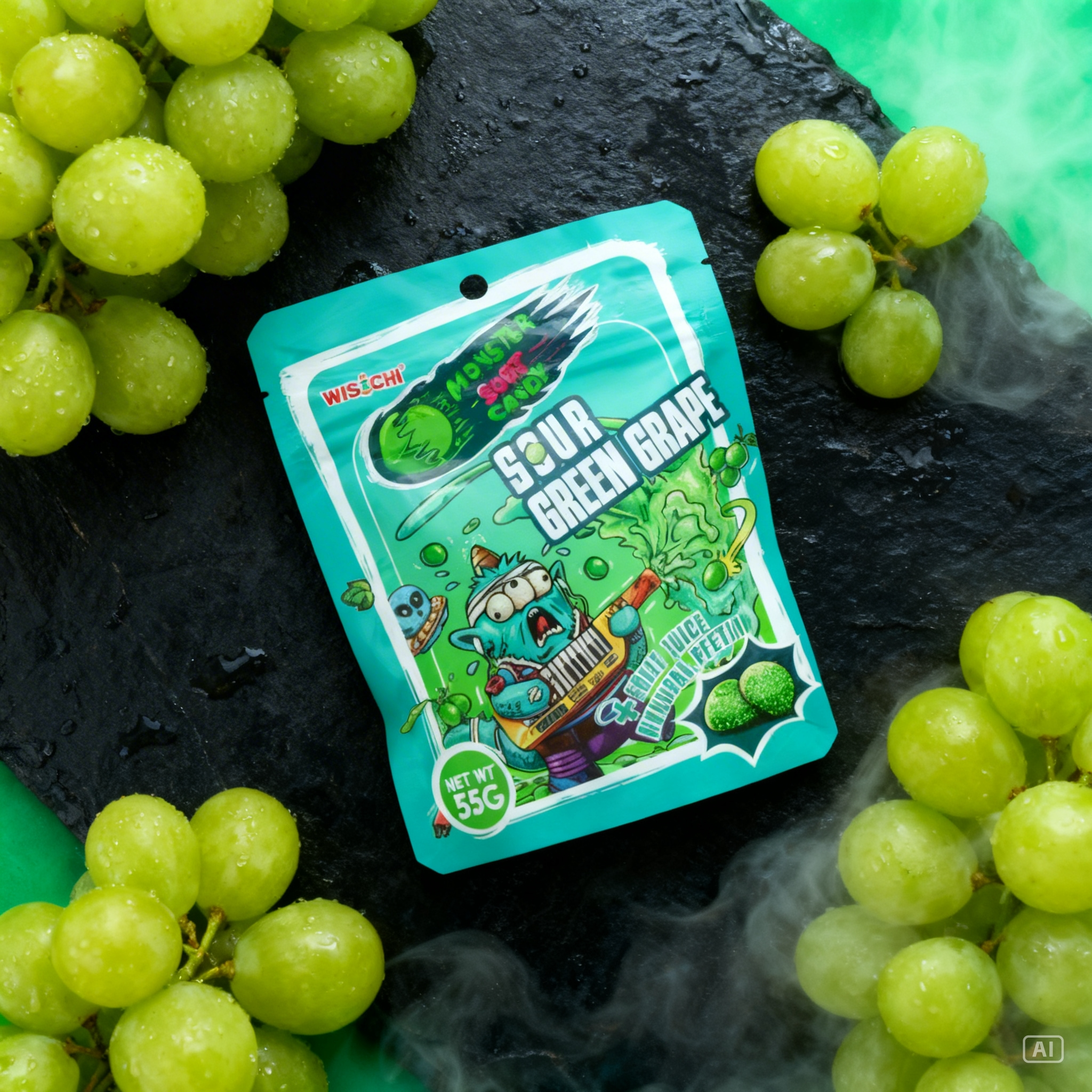 Monster Gummies Sour Green Grape