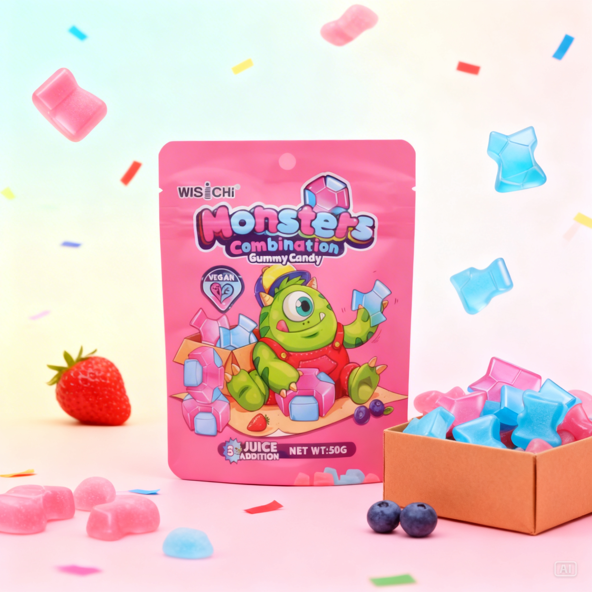 Monster Combination Gummy Strawberry & Blueberry