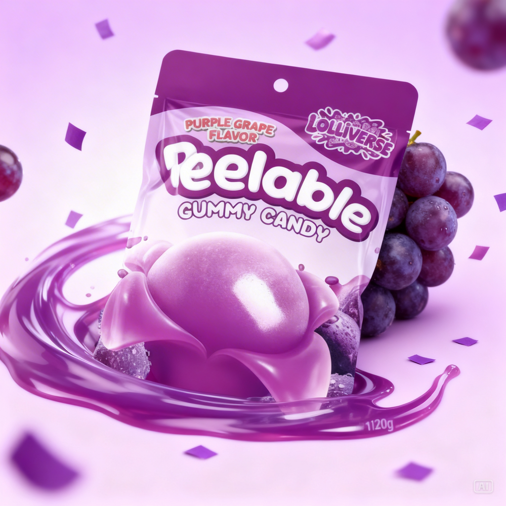Peelable Gummy Candy – Purple Grape