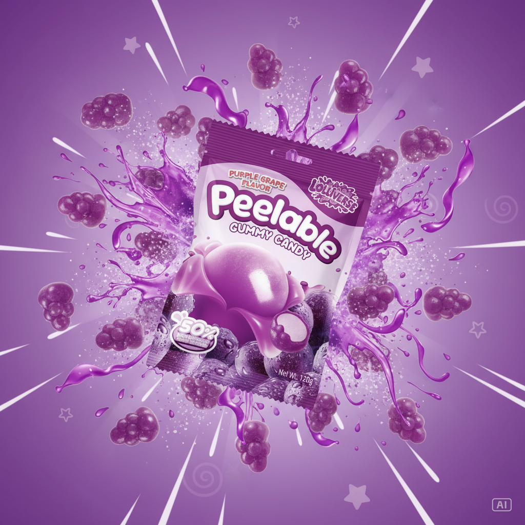 Peelable Gummy Candy – Purple Grape