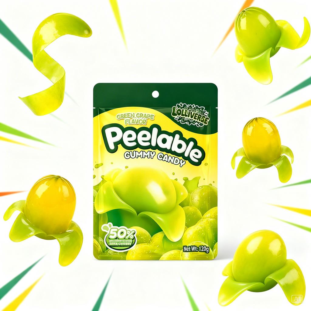 Peelable Gummy Candy – Green Grape