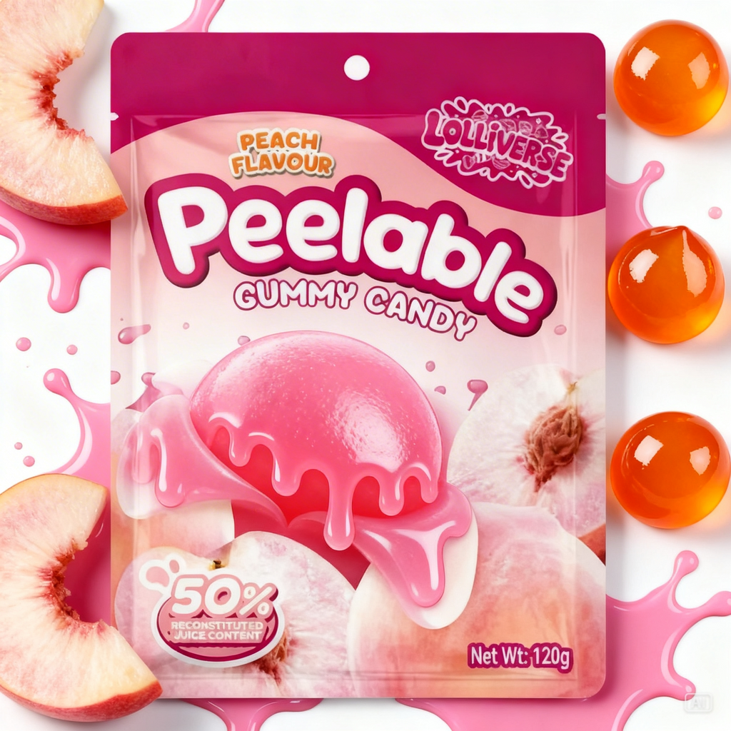 Peelable Gummy Candy –  Honey Peach