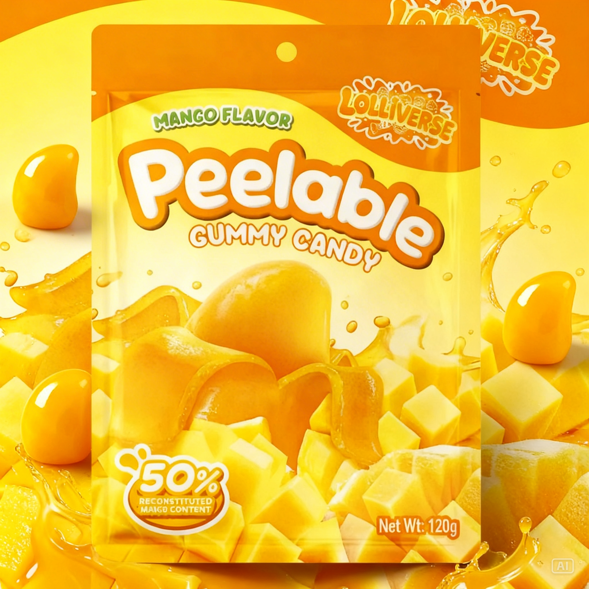 Peelable Gummy Candy – Mango